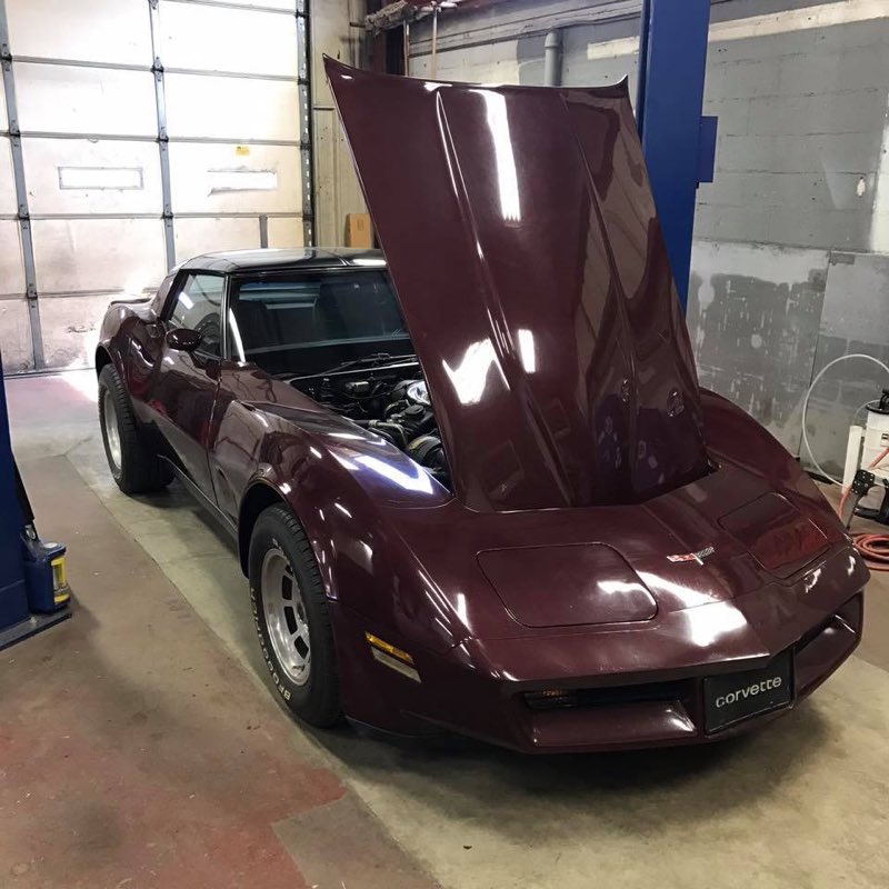 Corvette in the shop